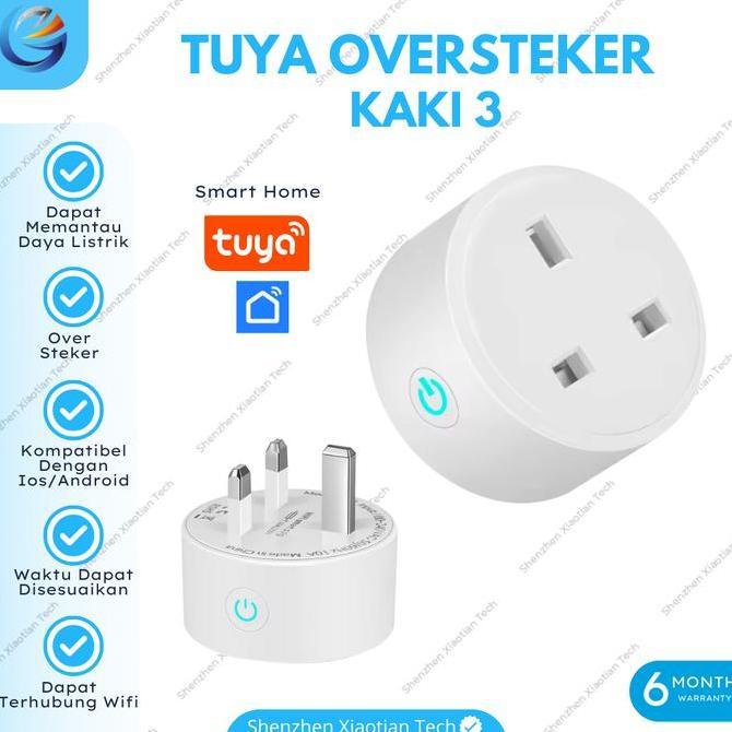 Fastrik- Tuya Smart Plug Wifi | Tuya Wifi Smart Home | Steker Ac Kaki 3 Monitor
