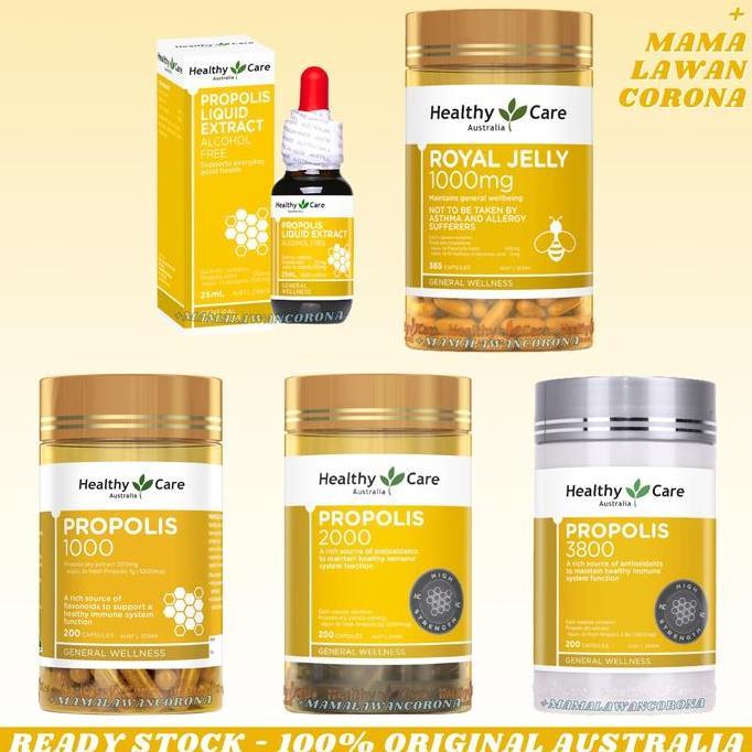 Cod,Bisa- Healthy Care Propolis 2000Mg 200 Capsules 3800 2000 1000 Mg Kapsul