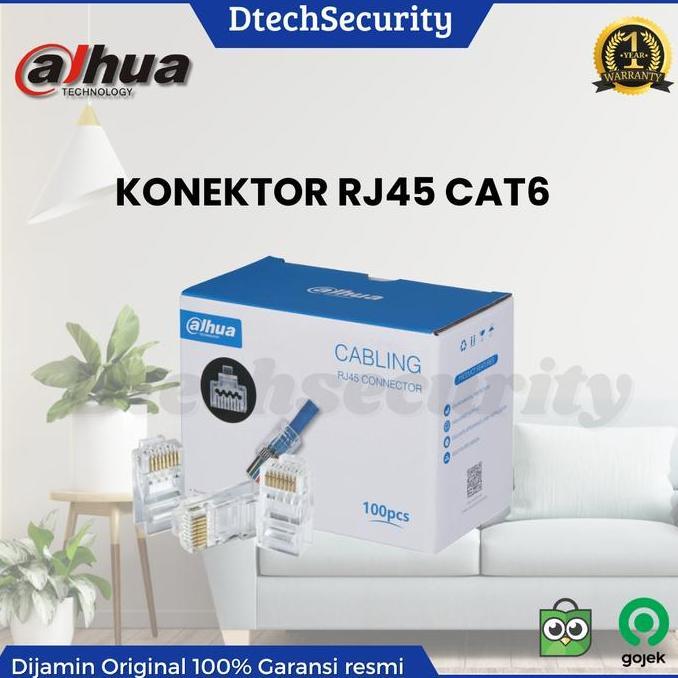 Lansungkirim- Konektor Lan Pin Rj 45 Cat.6 DahuaKonektor Pin Cat.6 Dahua Isi 100Pcs