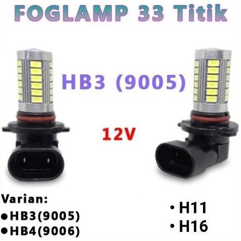 Lampu Foglamp H11 H16 Hb3 Hb4 33Led Lampu LED Kabut Mobil 12V Universal