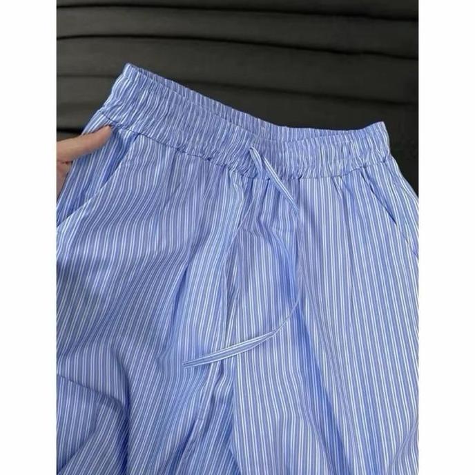 Pastikirim- Goodhype Nadlyne Celana Wanita Salur Panjang Tali Pinggang Premiumaesthetic Katun Lembut