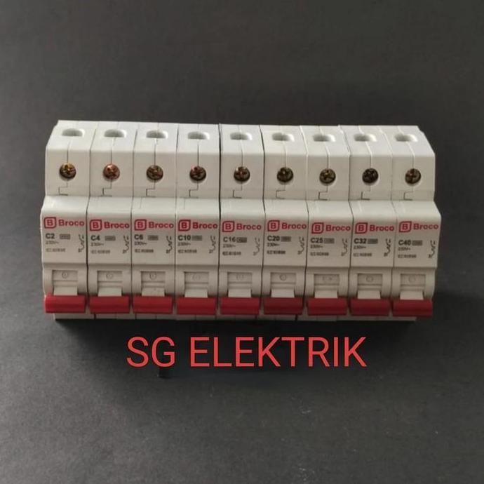 Fastrik- Broco Mcb 2 4 6 10 16 20 25 32 40 Ampere Sni Kualitas Bagus Original