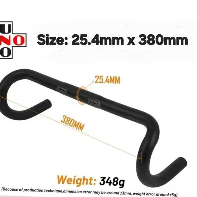 UNO Dropbar Size 25.4mm x 380mm Drop Bar Handlebar Compact Stang Sepeda Lipat Roadbike