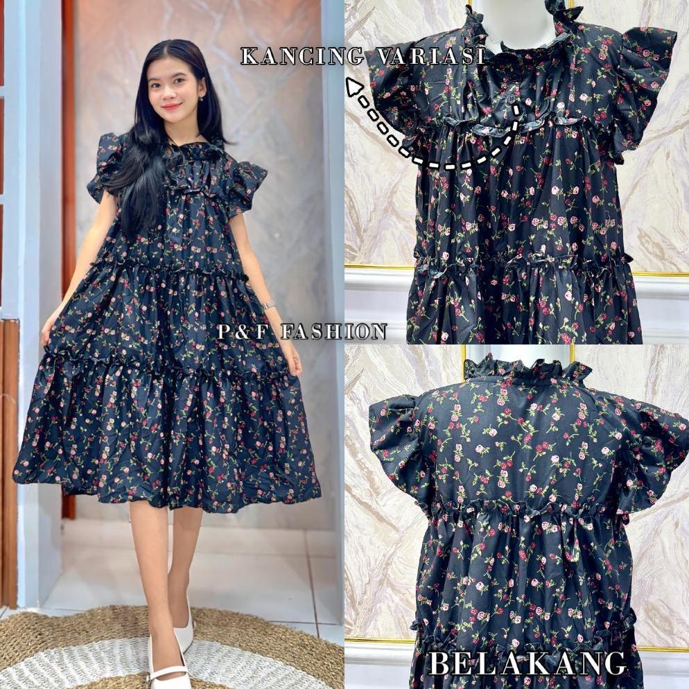PREMIUM DOLLY DRESS / DRESS REMPEL SUSUN WANITA / DRESS JUMBO BUMIL