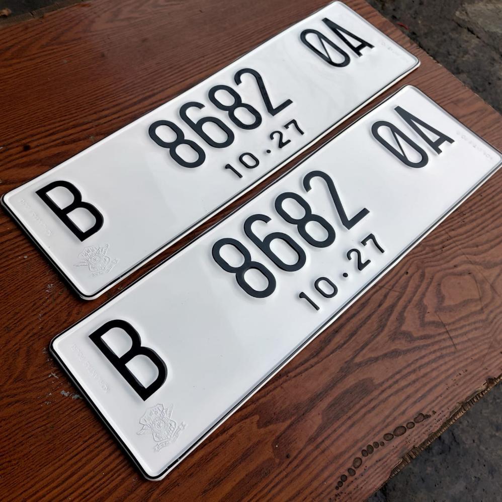 Buat Plat Nomor Mobil Putih sudah ada logo plat mobil font baru/font standar DP06