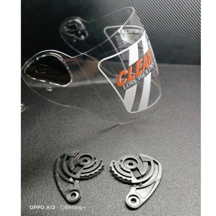Thebest- Kaca visor helm nhk r6 original merk clear warna putih