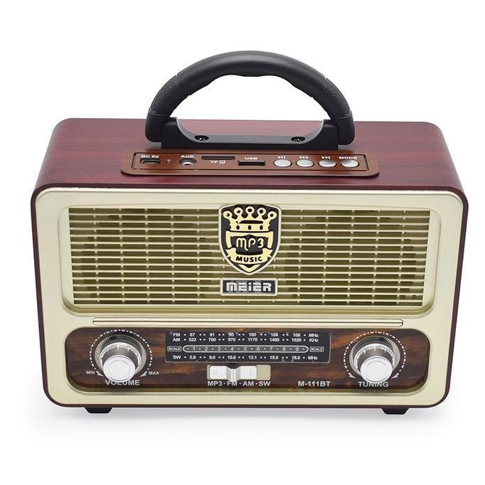 Bestone- Radio FM retro portabel canggih nuansa kayu radio bluetooth