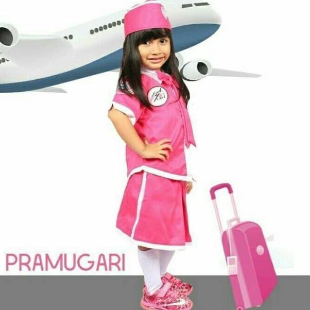 Promo Bulan Ini Kostum Profesi Pramugari Cilik Baju Pramugari Stelan Anak Seragam Pramugari Cilik Ba