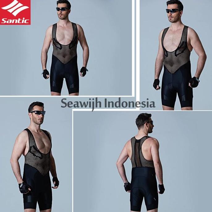 Bib Short Santic Italy Celana Sepeda Padding Pria Endurance Series