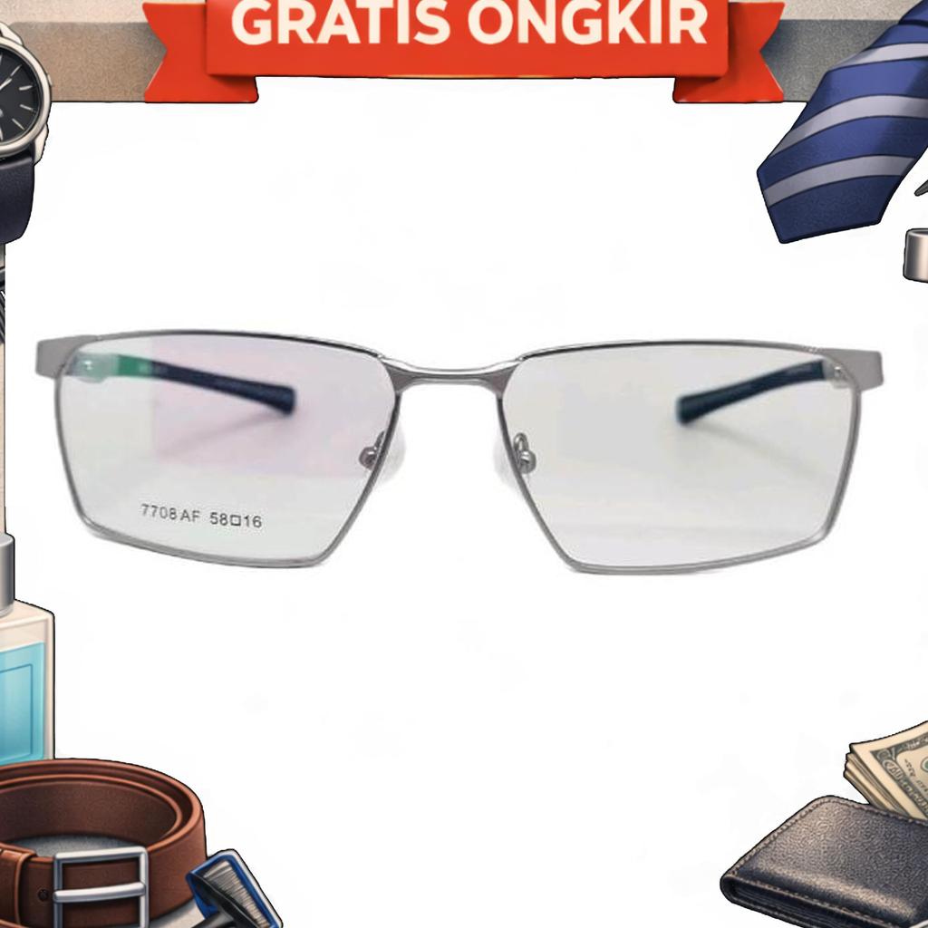 Frame Kacamata Sporty Sport Pria 7708Af 58-16-138 Pergas Spring
