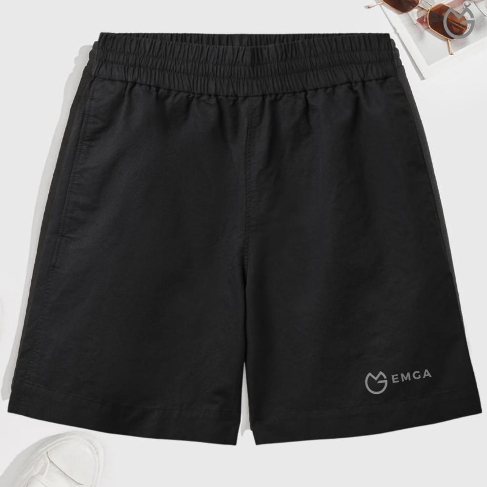 ORIGINAL EMGA SHORTS2 CELANA PENDEK PANTS OLAHRAGA SANTAI KOLOR POLOS HITAM PRIA WANITA LAKI UNISEX 