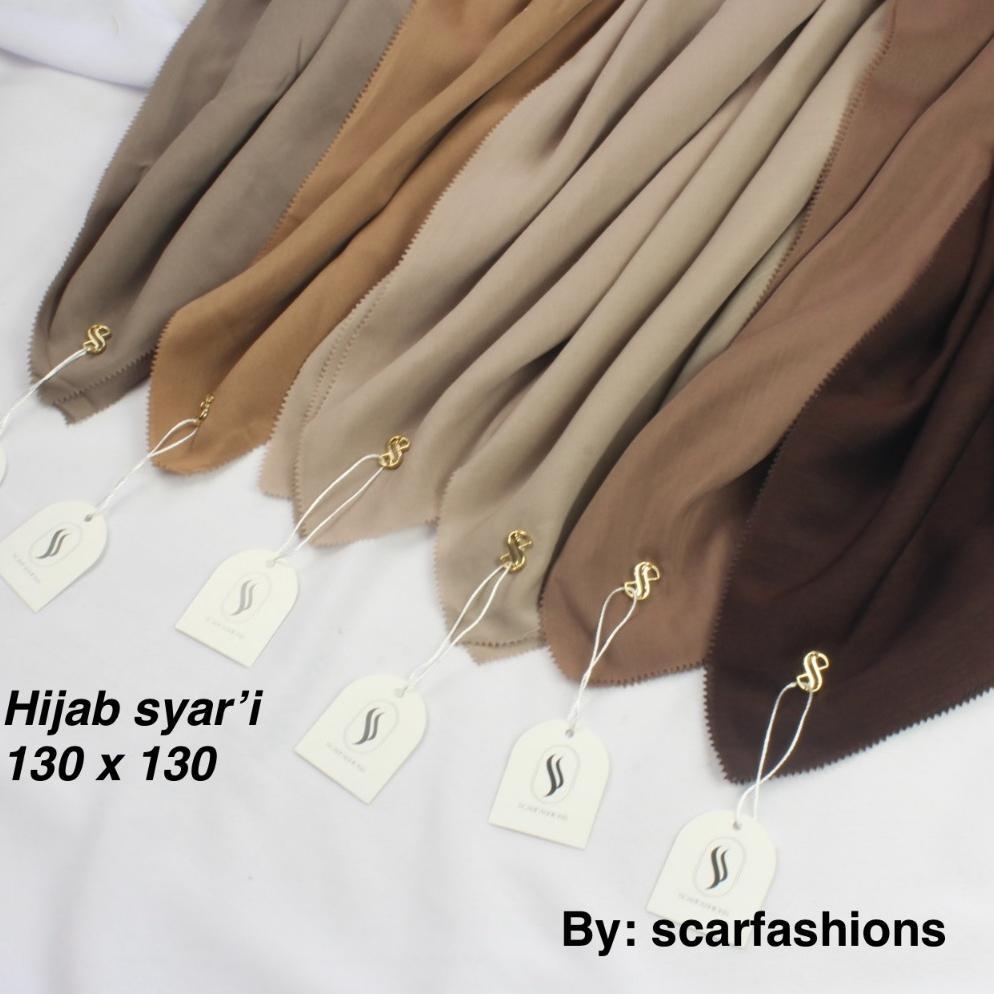 Jilbab segi empat Voal SYARI JUMBO POLOS by SCARFASHION ukuran 130x130
