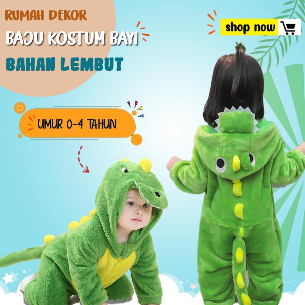 Baju Kostum Dinosaur Anak Bayi Dino Onesie Karakter Animal Hewan