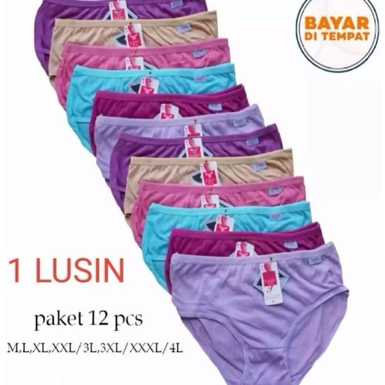 (COD) PROMO 12 PCS CELANA DALEM WANITA KATUN IMPORT / celana dalam wanita murah / Celana dalam wanit