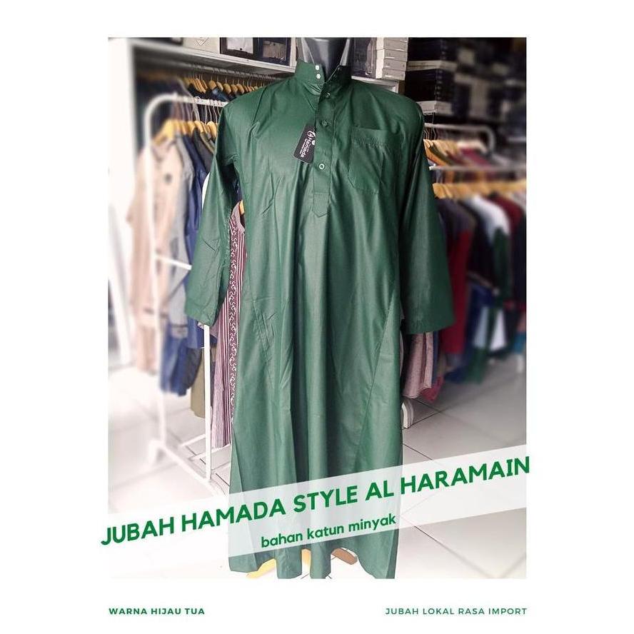 Thebest- JUBAH GAMIS HAMADA STYLE AL HARAMAIN KATUN MINYAK LOKAL RASA IMPOR
