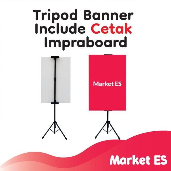 Tripod banner 2 sisi dan impraboard plus Stiker / Tripod Banner dan Cetak Impraboard / Cetak Imprabo