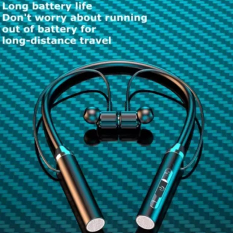 Wireless Bluetooth Headphones Neckband Earphone In Ear With Mic Headset Sport Neckband Wireless Blue