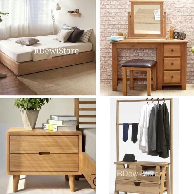 Terlaris Tempat Tidur / Dipan, Nakas, Meja Rias,Rak Gantung Minimalis Kayu Jati