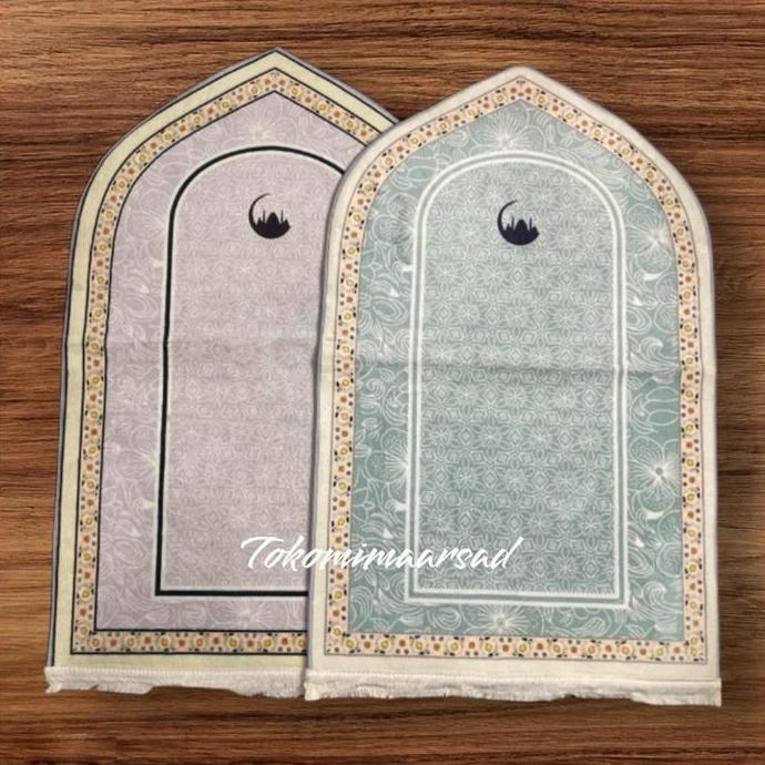 New sajadah kubah motif cople Muslim Lembut Couple Nyaman Haji Umroh Hitam Putih Turki