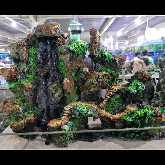 Relif Relief Air Terjun 1 Lubang Aquascape Tinggi 35Cm Lebar 45Cm