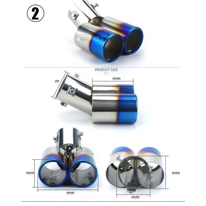 Muffler Cutter Double Knalpot Mobil Modif Racing Dua Lubang