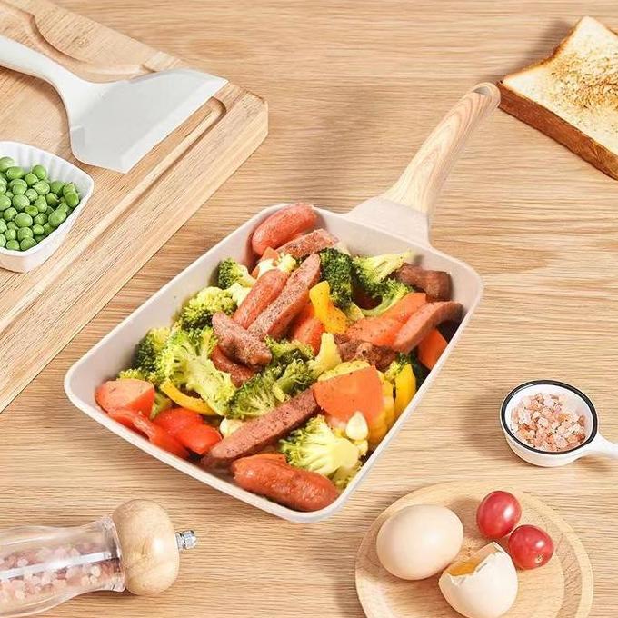 Terpopuler- Qme- Beli 1 Dapat 2 Panci Marbel / Tamagoyaki Panci Wajan Penggorengan Telur Anti Lengke