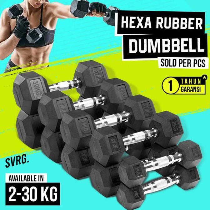 Hghtwee- Svrg Hexagonal Dumbbell - Hexa Rubber Dumbbell - Hexa Dumbbell - Rubber Dumbbell Barbell