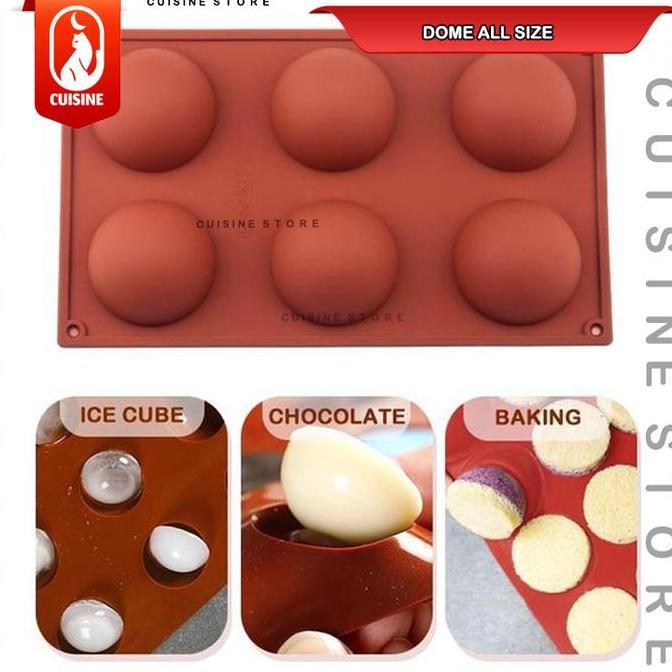 Terpopuler- Cetakan Silikon Coklat Bulat Half Ball Bola Puding Esjelly Nastar Cake