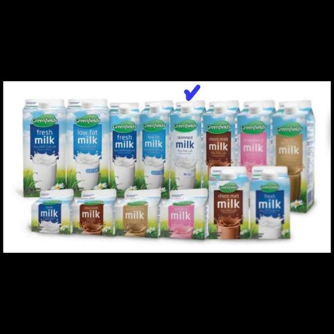 Milkking- Skimmed  Milk Susu Fresh Tanpa Lemak Greenfields Pasteurised 1Liter  950Ml
