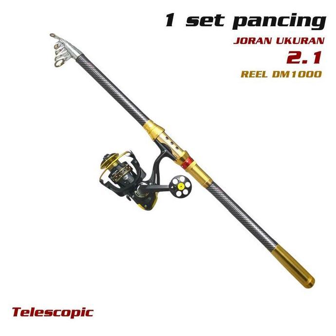 Fhistik- Promo 1 Set Joran Pancing Portable High Carbon Joran Laut Telescopic Antena Tongkat Pancing