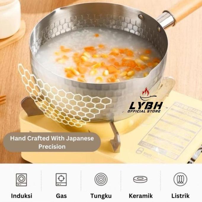 Terpopuler- Panci Sarapan, Panci Sup Mie Instan, Panci Kecil Anti Lengket, Panci Kepingan Salju Jepa