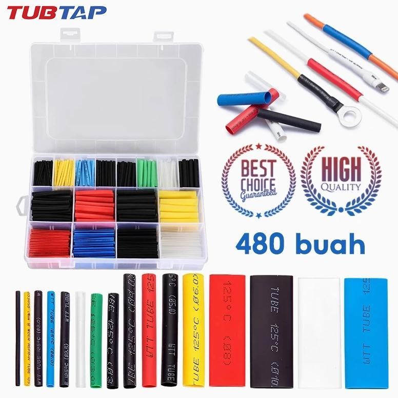 TUBTAP 480 pcs Set Kabel Bakar Heat Shrink Bahan Polyolefin Warna Warni /Heat Shrink Tube Selang Bak