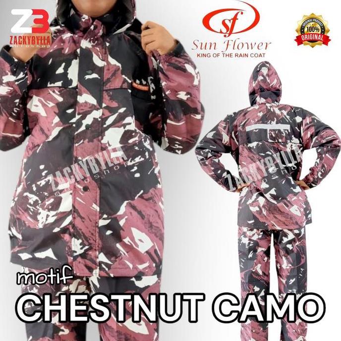 Terpopuler- Jas Hujan Sunflower Motif Original Setelan Jaket Dan Celana Waterproof