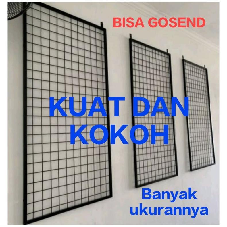 (COD)RAK BINGKAI MONDO HITAM DAN PUTIH 120CM60CM - RAK DISPLAY PAJANGAN DINDING - GANTUNGAN PAJANGAN