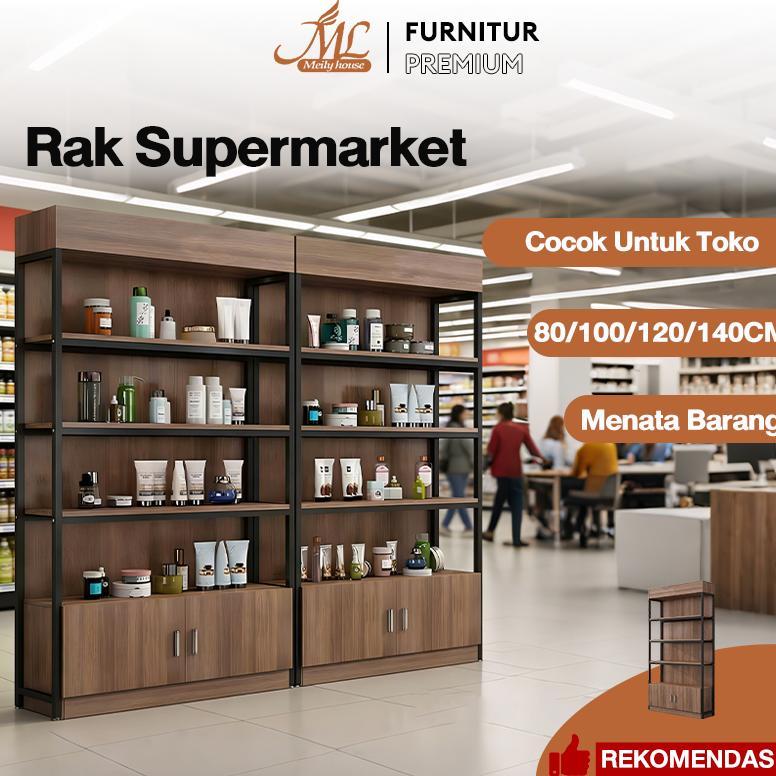 Rak Supermarket Rak Gondola Rak Market Rak Display Toko Rak Penyimpanan Gudang 100/120/140