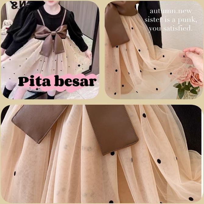 DR307 - Tengah dan Kecil Anak Gadis Xiaoxiangfeng Dress Autumn Dress gaun putri gaya putri lucu Gaun