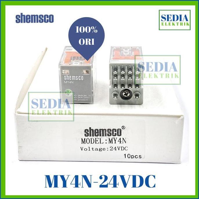 Kirimlangsung- Shemsco Relay My4N-24Vdc My4N 24Vdc Sama Omron My4N-Gs-24