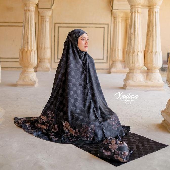 Promo Mylady Hijab Mukena Xantara Atasan Bawahan Cantik Gold Grey Mewah Motif Nyaman