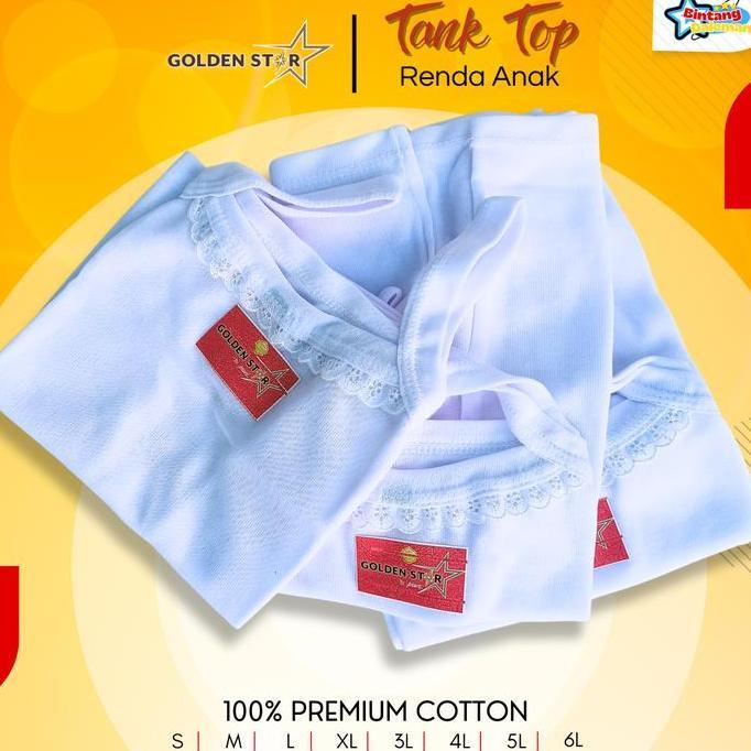 DV54 - 12 Pcs Tanktop Anak Perempuan Renda / Singlet Anak Perempuan warna putih / kaos Dalem Anak Pe