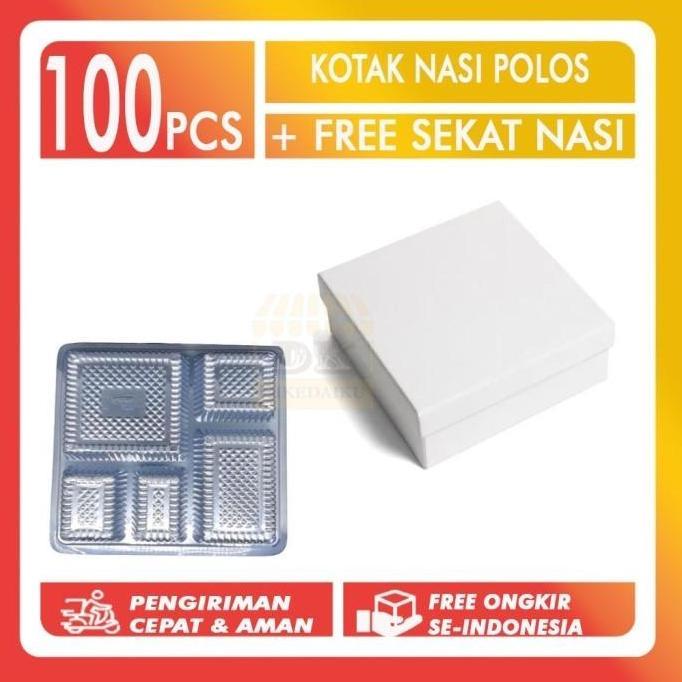 KOTAK DUS BOX MAKAN NASI POLOS PUTIH / KERTAS KOTAK MAKANAN POLOS PUTIH SIZE 20X20
