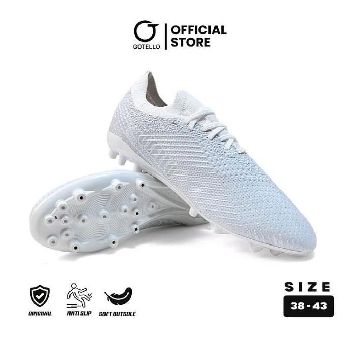 sepatu bola GOTELLO reacto putih abu kualitas brand lokal sepatu bola pria