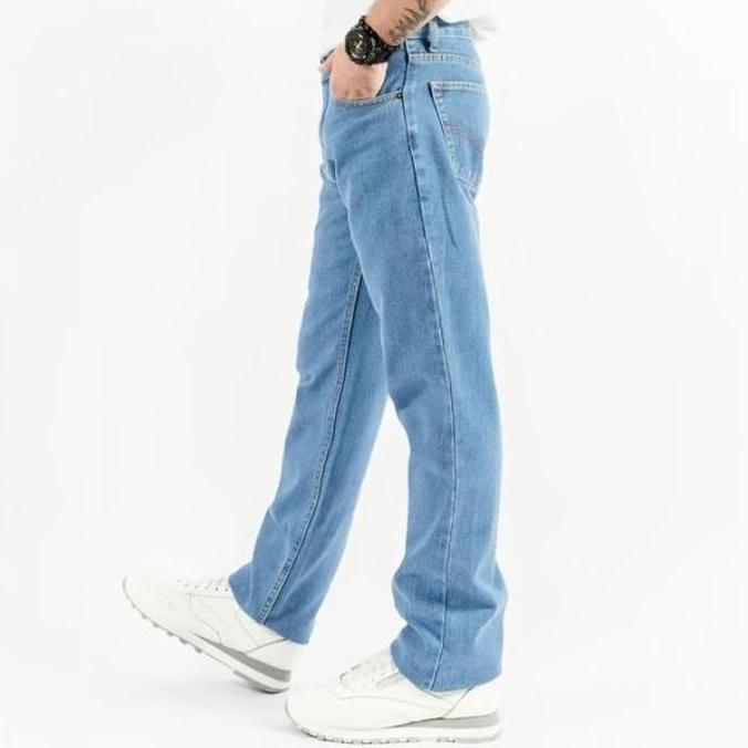 Celana Jeans Reguler Loose Fit Denim Standar Pria  Straight  Panjang