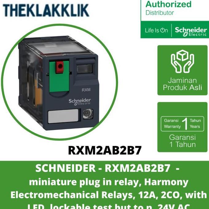 Promo SCHNEIDER - RXM2AB2B7 -  miniature plug in relay, Harmony Electromechanical Relays, 12A, 2CO, 