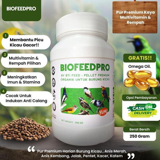 NEW PUR HARIAN BURUNG KICAU 250GR BIOFEEDPRO UNTUK JALAK - CENDET - KACER - ANIS MERAH - ANIS KEMBAN