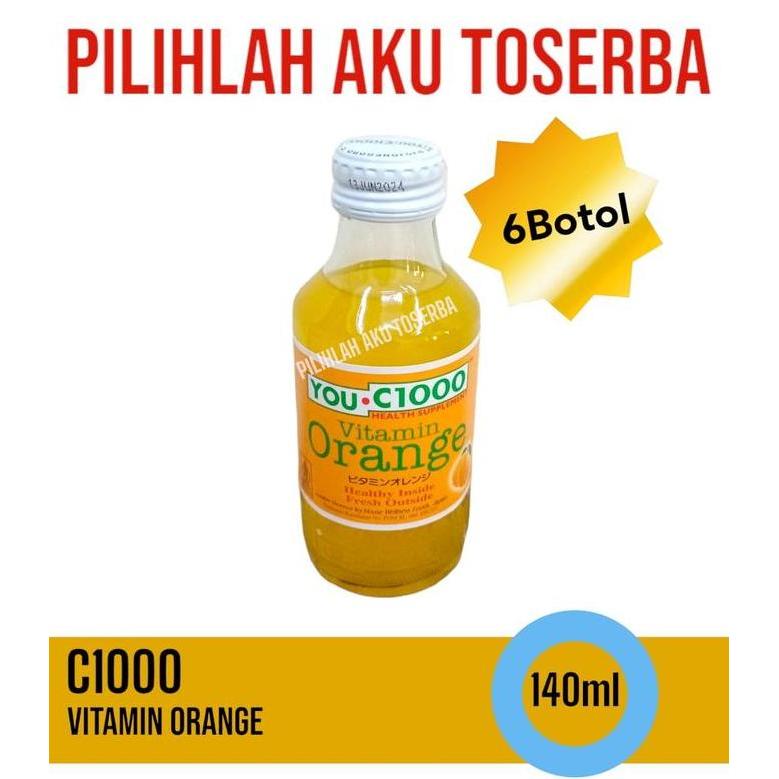 You C 1000 / YOU C1000 ORANGE vitamin C 140ml - ( HARGA 6 Botol )