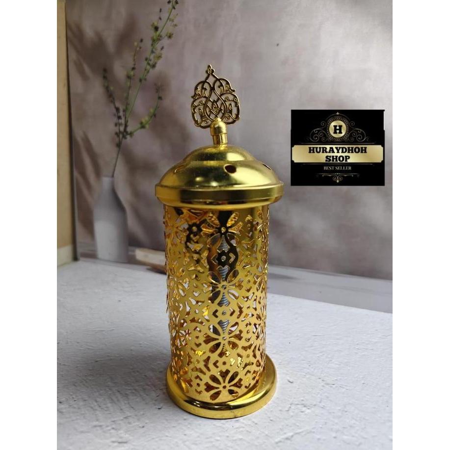 Tempat Bakar Dupa Mabkharah Bukhur Logam Emas Arab Mabkharah Pembakar Dupa