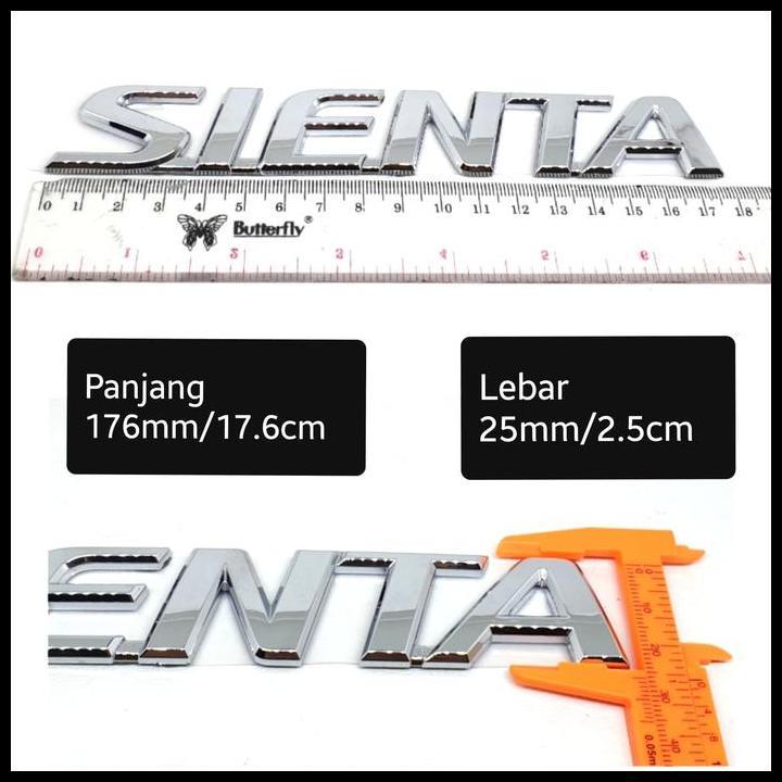 TERMURAH EMBLEM SIENTA TOYOTA CHROME AKSESORIS MOBIL MODIFIKASI UNIVERSAL 