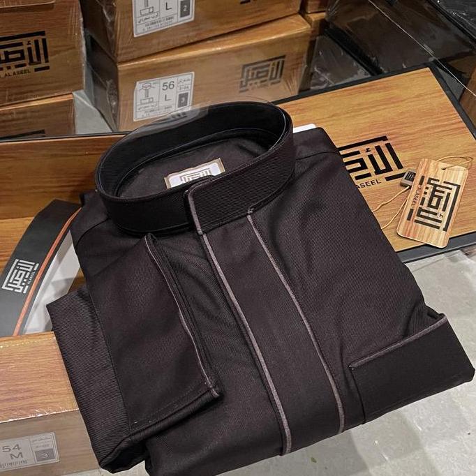 Thebest- al aseel premier wool bordir resleting - jubah saudi - jualjubaharabia