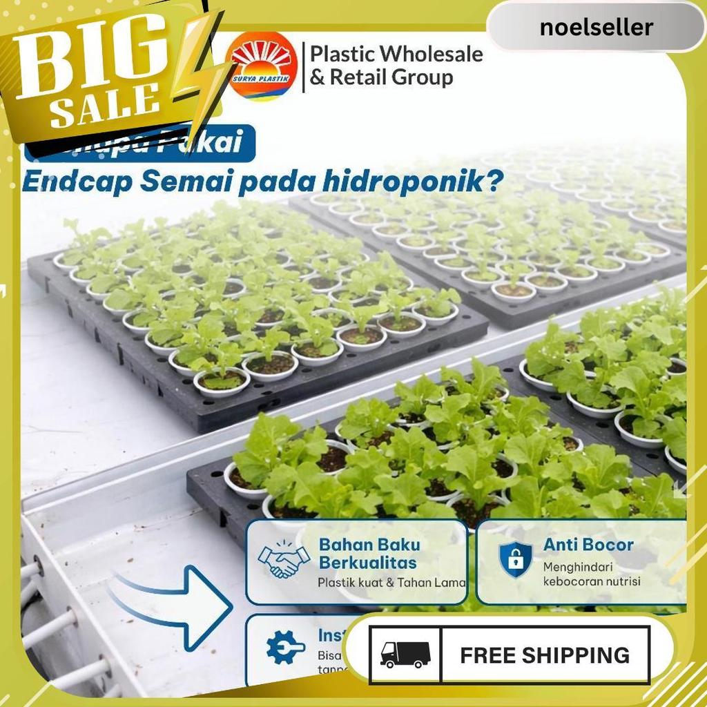 Endcap Gully Semai Trapesium - Tutup Talang Pembibitan Hidroponik Nft Dft - Penutup Talang Hidroponi