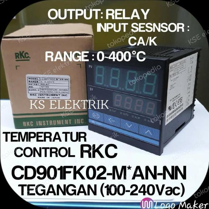 promo - temperature control rkc cd901-fk02-m*an-nn (input k/ca) 0-400c thermocontrol suhu